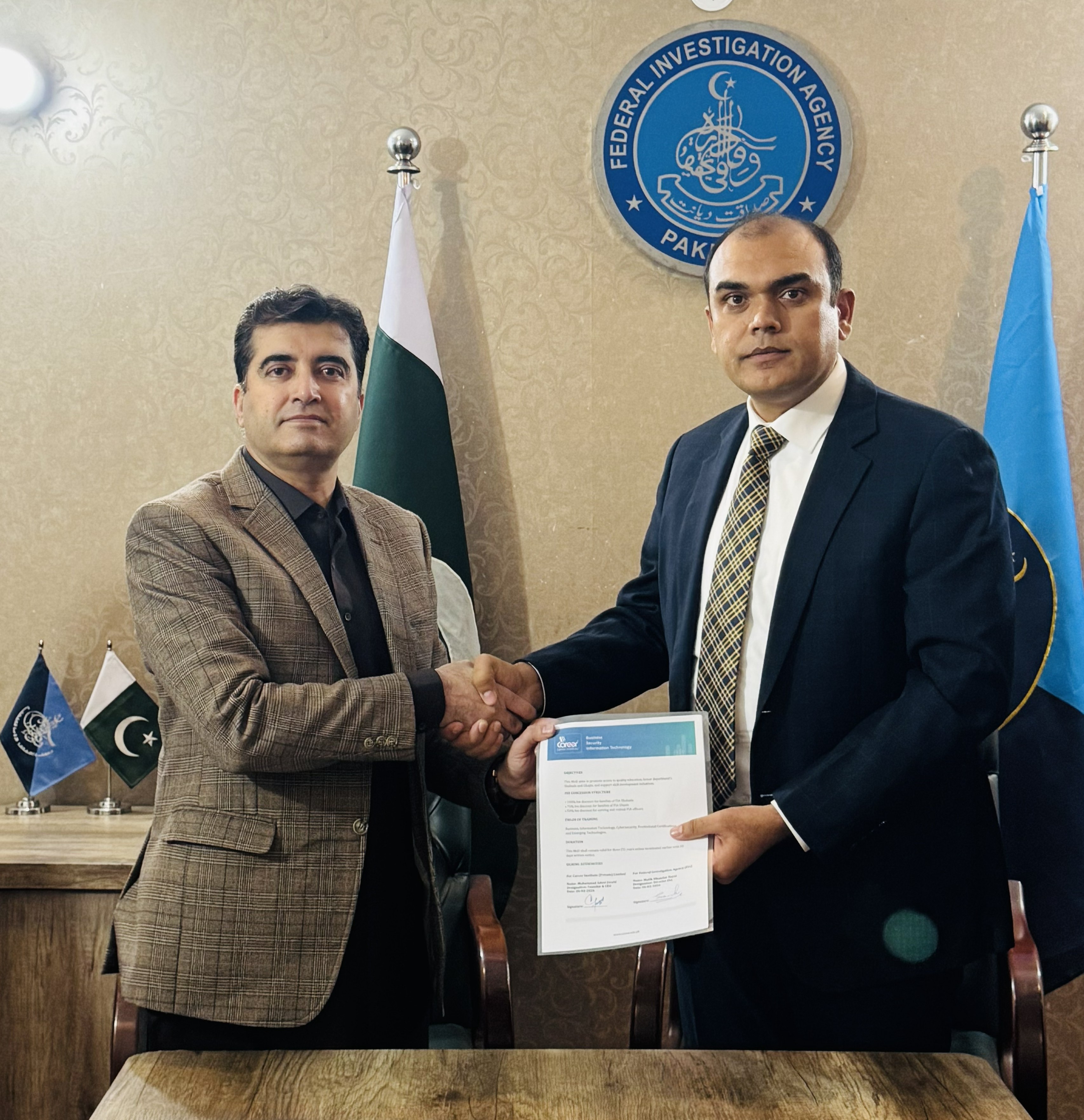 MoU Signed Between Career Institute and Federal Investigation Agency (FIA)